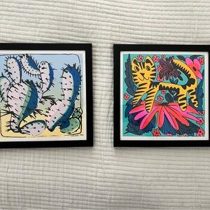Framed Cactus and Tiger Print